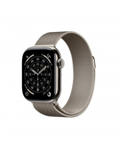 Apple Watch Series 11 GPS + Cellular 42mm, Cassa in Titanio Naturale con cinturino Natural Milanese Loop