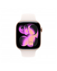 Apple Watch Series 11 GPS + Cellular 46mm, Cassa in Alluminio color Oro Rosa con cinturino Rosa fard Sport Band - S/M