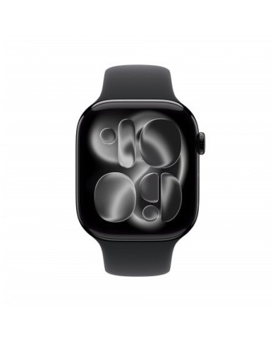 Apple Watch Series 11 GPS + Cellular 46mm, Cassa in Alluminio colore Jet Black con cinturino Nero Sport Band - M/L