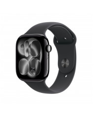 Apple Watch Series 11 GPS + Cellular 46mm, Cassa in Alluminio colore Jet Black con cinturino Nero Sport Band - S/M