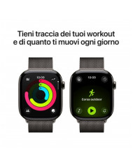 Apple Watch Series 11 GPS + Cellular 46mm, Cassa in Titanio color Ardesia con cinturino Ardesia Milanese Loop - S/M