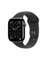 Apple Watch Series 11 GPS + Cellular 46mm, Cassa in Titanio color Ardesia con cinturino Nero Sport Band - S/M
