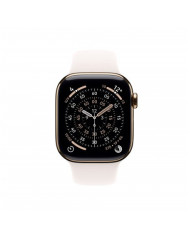 Apple Watch Series 11 GPS + Cellular 46mm, Cassa in Titanio colore Oro con cinturino Rosa fard Sport Band - S/M