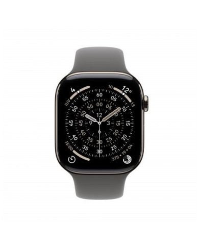 Apple Watch Series 11 GPS + Cellular 46mm, Cassa in Titanio Naturale con cinturino Girgio Pietra Sport Band - S/M