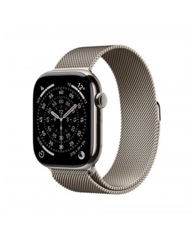Apple Watch Series 11 GPS + Cellular 46mm, Cassa in Titanio Naturale con cinturino Natural Milanese Loop - S/M