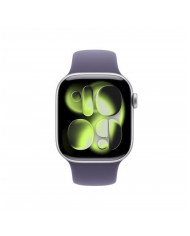 Apple Watch Series 11 GPS 42mm, Cassa in Alluminio color Argento con cinturino Viola Nebbia Sport Band - S/M