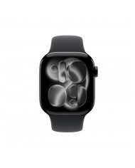 Apple Watch Series 11 GPS 42mm, Cassa in Alluminio colore Jet Black con cinturino Nero Sport Band - S/M