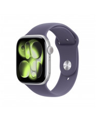 Apple Watch Series 11 GPS 46mm, Cassa in Alluminio color Argento con cinturino Viola Nebbia Sport Band - M/L