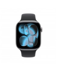 Apple Watch Series 11 GPS 46mm, Cassa in Alluminio color Grigio Siderale con cinturino Nero Sport Band - M/L