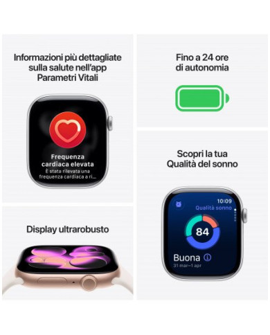Apple Watch Series 11 GPS 46mm, Cassa in Alluminio colore Jet Black con cinturino Nero Sport Band - M/L