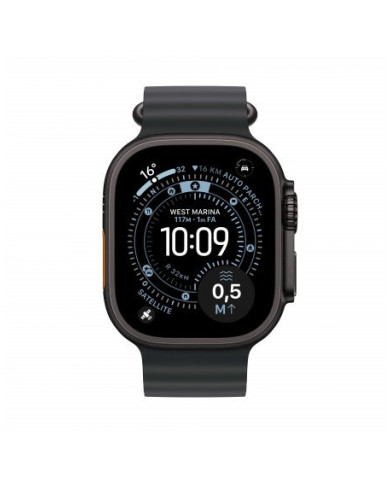 Apple Watch Ultra 3 GPS + Cellular 49mm, Cassa in Titanio color Nero con cinturino Nero Ocean Band
