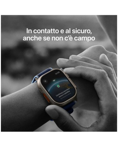 Apple Watch Ultra 3 GPS + Cellular 49mm, Cassa in Titanio color Nero con cinturino Nero Ocean Band