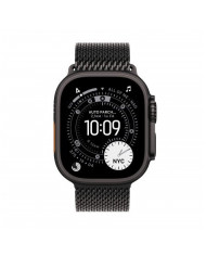 Apple Watch Ultra 3 GPS + Cellular 49mm, Cassa in Titanio color Nero con cinturino Nero Titanium Milanese Loop - Medium