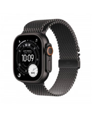 Apple Watch Ultra 3 GPS + Cellular 49mm, Cassa in Titanio color Nero con cinturino Nero Titanium Milanese Loop - Medium