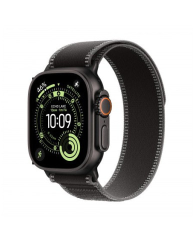 Apple Watch Ultra 3 GPS + Cellular 49mm, Cassa in Titanio color Nero con cinturino Nero/Cenere Trail Loop - M/L