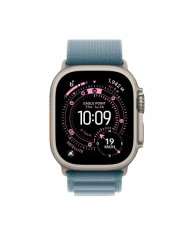Apple Watch Ultra 3 GPS + Cellular 49mm, Cassa in Titanio Naturale con cinturino Blu Chiaro Alpine Loop - Large
