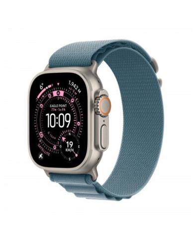 Apple Watch Ultra 3 GPS + Cellular 49mm, Cassa in Titanio Naturale con cinturino Blu Alpine Loop - Small