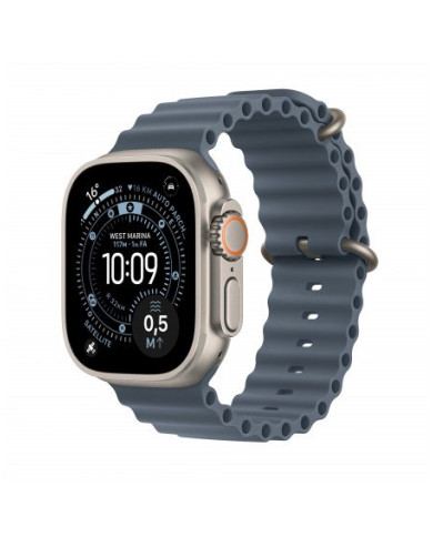 Apple Watch Ultra 3 GPS + Cellular 49mm, Cassa in Titanio Naturale con cinturino Blu Salmastro Ocean Band