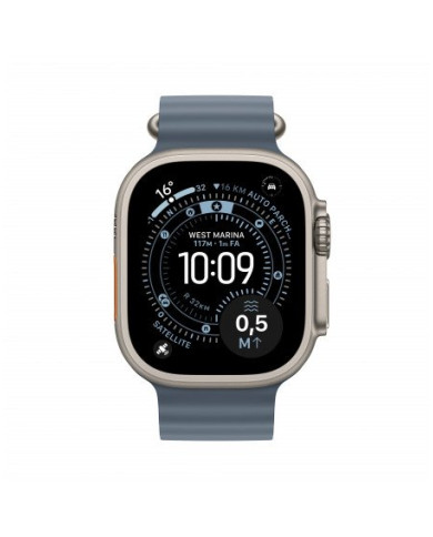 Apple Watch Ultra 3 GPS + Cellular 49mm, Cassa in Titanio Naturale con cinturino Blu Salmastro Ocean Band