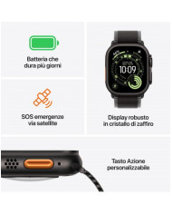 Apple Watch Ultra 3 GPS + Cellular 49mm, Cassa in Titanio Naturale con cinturino Natural Titanium Milanese Loop - Medium