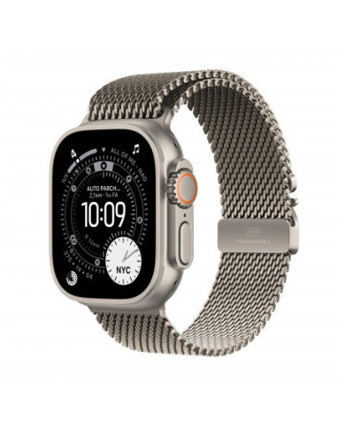 Apple Watch Ultra 3 GPS + Cellular 49mm, Cassa in Titanio Naturale con cinturino Natural Titanium Milanese Loop - Small